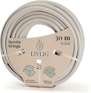 LIVLIG Gartenschlauch 30m, flexibler Premium Wasserschlauch aus 60 Prozent Recyclingmaterial, UV …