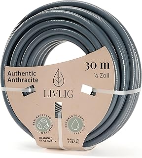 LIVLIG Gartenschlauch 30m, flexibler Premium Wasserschlauch aus 60 Prozent Recyclingmaterial, UV …