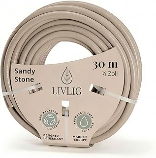 LIVLIG Gartenschlauch 30m, Flexibler Premium Wasserschlauch aus 60 Prozent Recyclingmaterial, UV …