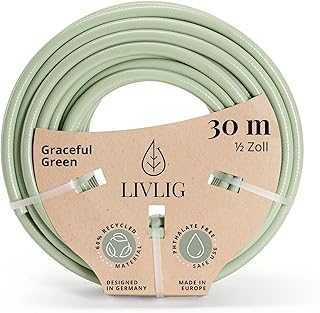 LIVLIG Gartenschlauch 30m, flexibler Premium Wasserschlauch aus 60 Prozent Recyclingmaterial, UV …