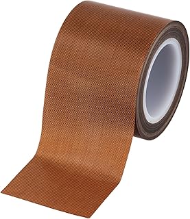 QWORK® 50mm x 10M Klebeband Teflonband – PTFE Glasgewebeband Hitzebeständig 300°C – 0,13 mm Dicke