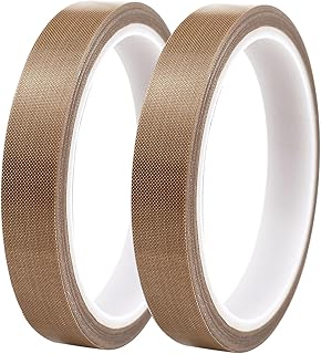 2 Stück Teflonband 15mmx10mx0.18mm Hitzebeständig bis 300°C, Selbstklebend PTFE Glasklebeband,…