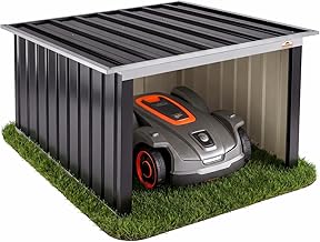 GARDEBRUK® Mähroboter Garage Pultdach Metall 89x90x54cm Wetterbeständig Dach klappbar 4X Erdan…