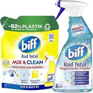 BIFF Bad Total-Set 1x Konzentrat Mix & Clean Spritzige Zitrone (1x 125ml) & 1x Hygienische Frisch…