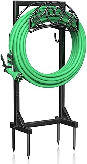 Gartenschlauch Halterung, 109,5 cm, Gartenschlauchhalter für 45 m Schlauch, mit 2 Werkzeughaken …