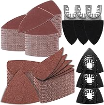246 Multitool Schleifplatte für Delta-Schleifer, 3 finger sanding pad holder und 3 Dreieck-Schle…