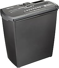 Amazon Basics Aktenvernichter, Streifenschnitt, CD-Schredder, 7-8 Blätter, Schwarz