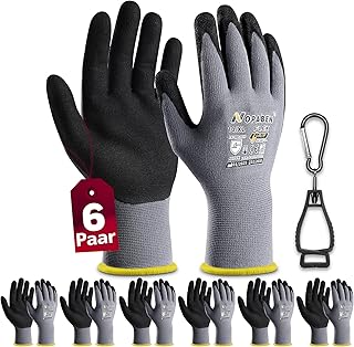 6Paar Arbeitshandschuhe herren – montagehandschuhe mit optimaler Griffigkeit & feinem Tastgefühl…
