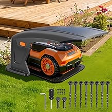 Hochklappbar Mähroboter Garage Kompatible Ladestationen Schutzüberdachung für Rasenroboter Zub…