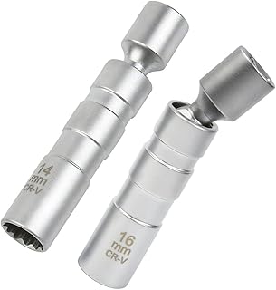 FOCCTS 2 Stück Universal Flexibel Zündkerzenschlüssel 16mm und 14mm, zündkerzen schlüsselsat…