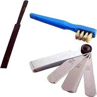 XLTECH 300204 Reinigungsset für Zündkerzen und Ventile: Bürste/Feile/10 Stärken von 0,1 bis 0…
