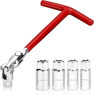 IIRC Zündkerzenschlüssel Set, 14mm, 16 mm, 18 mm, 21 mm Zündkerzenschlüssel, Universal T-Grif…