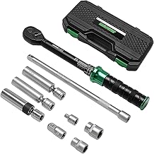 9-teiliges Zündkerzen Set, 3/8 Zoll 60 N.M Drehmomentschlüssel mit universeller Zündkerzenbuch…