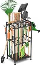 WELDUN Gartenwerkzeug Organizer Garage Standregal, Garden Tool Stand für 35 langstielige Werkzeu…