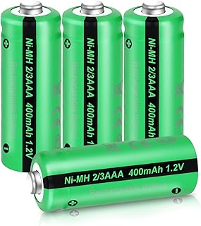 PKCELL 4 StückWiederaufladbare Batterie NIMH 2/3AAA Akku (Nicht AAA), | 1.2V 400mAh für Solarla…