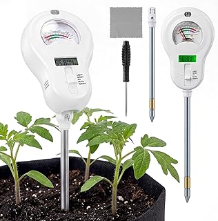 6 en 1 Plant Bodenmessgerät Einstellbar Bodentester Feuchtigkeitsmessgerät Pflanzen PH/Bodenfeu…