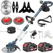 Rasentrimmer mit Akku, Akku Rasentrimmer für Makita-Akkus mit 5 Klingentypen, 21V Rasentrimmer m…