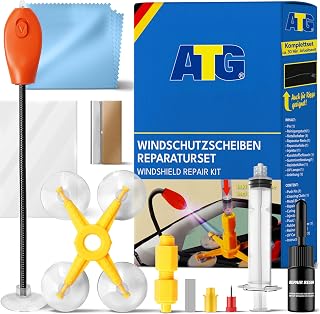 ATG® Steinschlag Reparaturset Windschutzscheibe mit UV-Lampe – Universelles Auto Glas Reparatur …