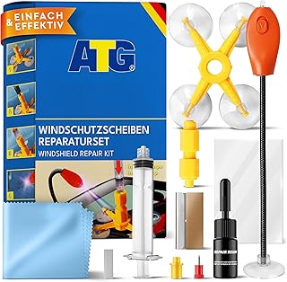ATG® Steinschlag Reparaturset Windschutzscheibe mit UV-Lampe – Steinschlag Reparaturset zur Ri…