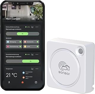 sonsor – Mobile Alarmanlage mit LTE, GPS-Ortung & kostenloser App für Wohnmobile, Vans, Garagen,…