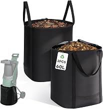 2 Stück 60L Groß Reißfester Fangsack für Gartenhäcksler | Ersatz Häcksler Garten Auffangbeu…