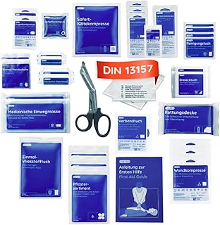 FLEXEO DIN 13157 Nachfüllset für Erste-Hilfe-Koffer, Verbandskasten | Verbandkastenfüllung bes…