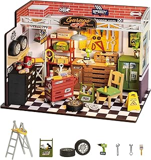 Rolife Holz Puppenhaus Garage Werkstatt Miniatur DIY Handwerk Kits Puppenhaus Kit Bausätze mit L…