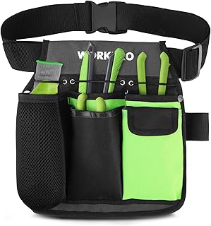 WORKPRO Werkzeuggürtel für Gartenwerkzeuge Grün, 600D Oxford Multifunktionale Werkzeugtasche G…