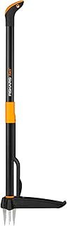 Fiskars Xact Unkrautstecher, Länge: 1 m, Rostfreie Stahl-Arme/Kunststoff-Griff, Schwarz/Orange, …