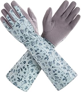 KAYGO Lange Gartenhandschuhe für Damen, Kunstleder Gauntlet Wasserabweisend Rosenhandschuhe, Gar…