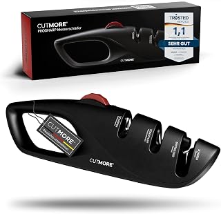CUTMORE® ProSharp Messerschärfer mit Winkeleinstellung 15°–24° – Diamant Messerschleifer …