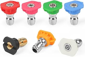 Sprühdüsen Spitzen Druckdüse,7er Set Hochdruckreiniger Düse Messing/Edelstahl 4350 PSI Bewäs…