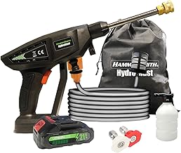 Hammersmith HydroBlast – kabellose Akku Reinigungspistole mit Wassertank & Zubehör – Akku Druckr…