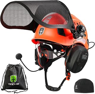 GREEN DEVIL Kettensägen-Schutzhelm Forstschutzhelm Sicherheitshelm mit Gehörschutz Ohrenschütz…