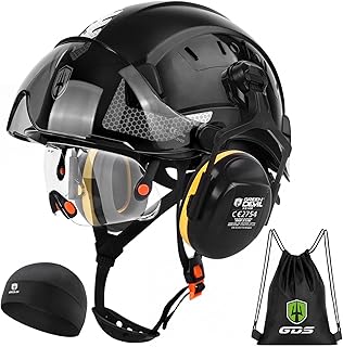 GREEN DEVIL Mervex Schutzhelm – Forsthelm mit Doppelglas-Schutzbrille EN166 & Schalldämpfer EN35…