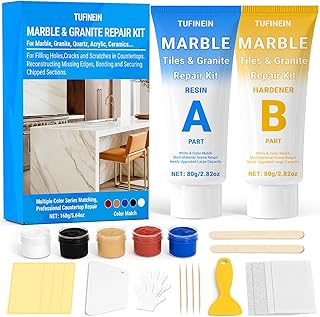 Marmor Reparaturset 160g/5.64oz, Fliesenreparaturset für Granit Quarz Acryl Keramikstein Arbeits…