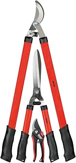 WALTER Gartenscheren-Set 3-teilig, Karbon-Stahl, ergonomischer Griff | Rosenschere, Heckenschere,…
