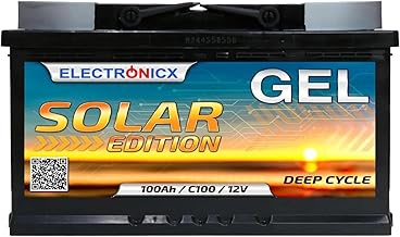Electronicx Gel Solar Edition 100Ah 12V Versorgungsbatterie –100 Ah Gel-Batterie Deep Cycle –…