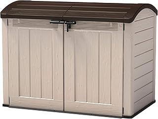 Keter Mülltonnenbox Store it Out Ultra, Holzoptik, Kunststoff, für 2X 360 Liter Mülltonnen, be…