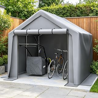 Ball & Cast Fahrradgarage, Motorrad Garage mit UV-Schutz PE-Dach | Motorradgarage, Zeltgarage Wet…