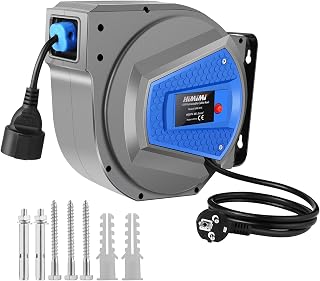 Himimi Automatik Kabeltrommel 15m + 1m 1500W ~ 3000W Kabelaufroller Automatisch Stromtrommel Schl…