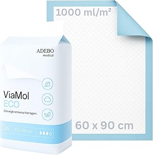 ViaMol® Eco | 50 | Inkontinenzunterlagen Einweg 60×90 cm – Saugstarke Krankenunterlagen 5-lagi…