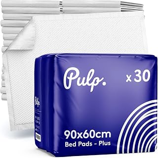 30 x PULP Krankenunterlagen 60x90cm | Hoch Saugfähig, Einweg Inkontinenz Bettunterlage | Wickelu…