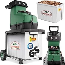 GARDEBRUK® Leisehäcksler 3100W | Elektrisch, max 45mm Aststärke, TÜV SÜD GS, 60L Auffangbox,…