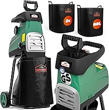 GARDEBRUK® Leisehäcksler 3100W | max. 44mm Aststärke, Elektrisch, 2x60L Auffangbeutel, Garten,…