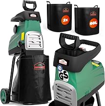 GARDEBRUK® Leisehäcksler 3100W | max. 44mm Aststärke, Elektrisch, 2x60L Auffangbeutel, Garten,…