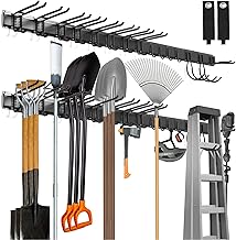 Sinoer Garage Tool Management Wall Rack, Gartengeräte 80 Zoll 15 Haken | Metall-Gartengerätehal…