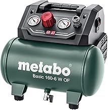 metabo Kompressor Basic 160-6 W OF, 6 l Druckluftkompressor, Tragbar | Oelfreier Kolbenverdichter…
