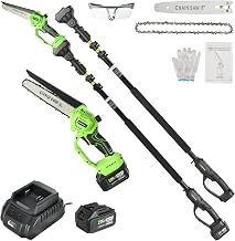 NovorikX 2-in-1 Akku Hochentaster & Kettensäge 20V – Bürstenloser Motor 8 Zoll Astsäge mit 3m …