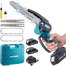 Mini-Kettensäge 8 Zoll Elektrokettensäge, Mini-Akku-Kettensäge-Set, seniorenfreundlich mit aut…